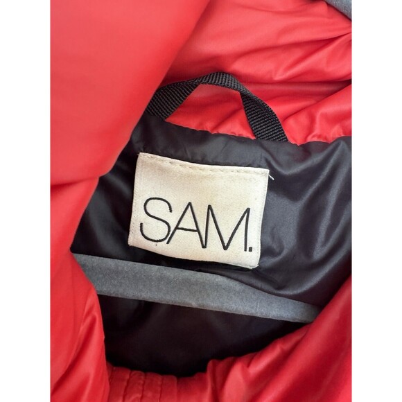 SAM. Freestyle Down Puffer Nylon Coat womens jacket Red Medium - Picture 3 of 15